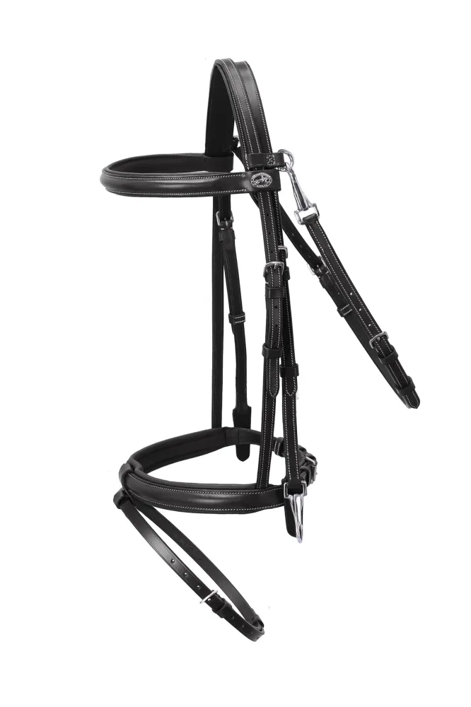 Industrieel Grade Dortmund Bridle black/cream/silver F