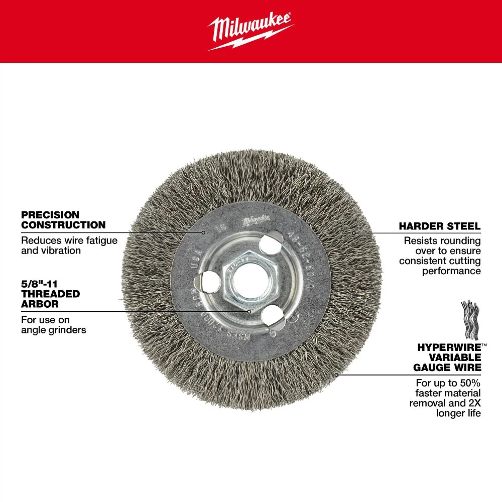 Milwaukee Tools 4 . Wheel Crimped Wire 48-52-5070