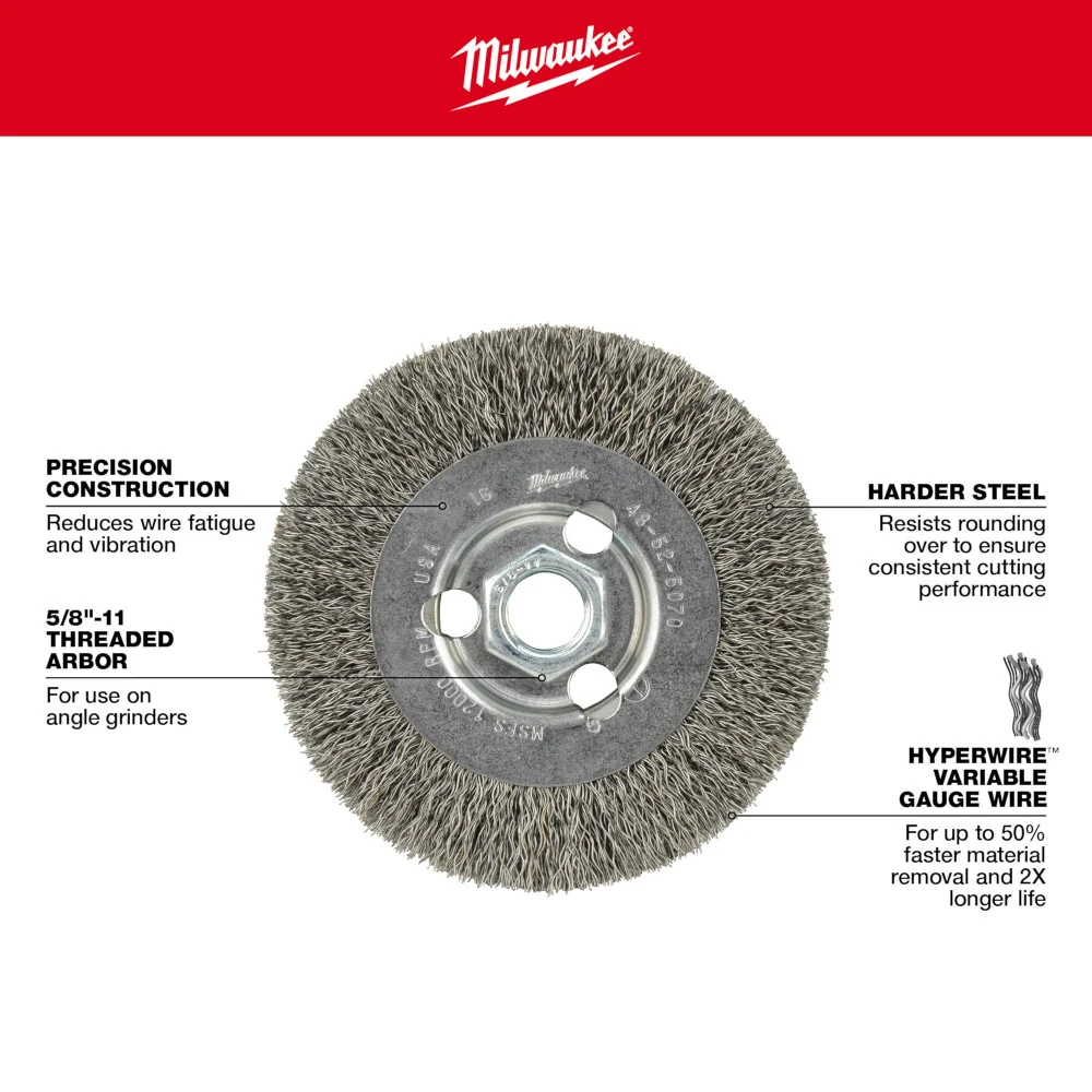 Milwaukee Tools 4 . Wheel Crimped Wire 48-52-5070