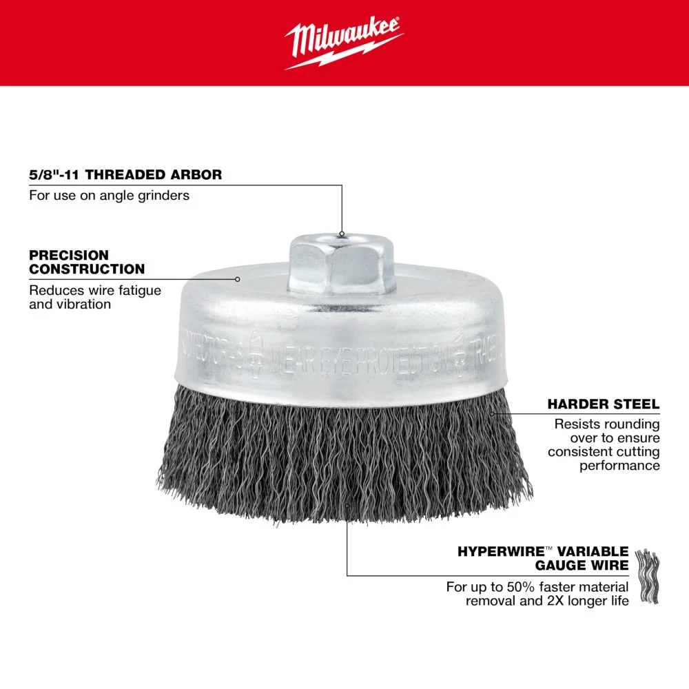 Milwaukee Tools WHEEL 4" CRIMPED WIRE CUP 48-52-1300