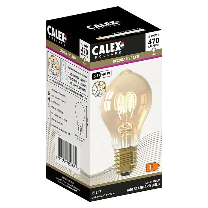 Calex Ledlichtbron A60 Goud - 5,5 W, 470 lm