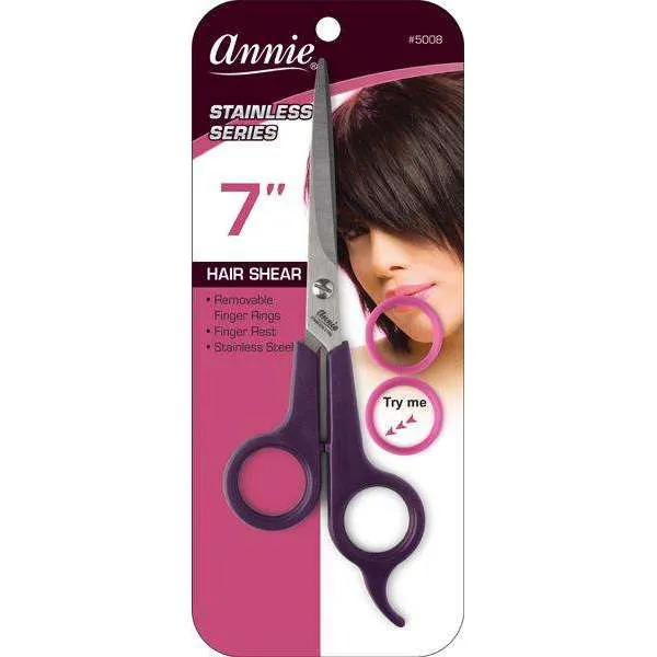 Annie Professional Stainless Hair Shears 7 Inch Pruimenpaars met 2 mm maaswijdte