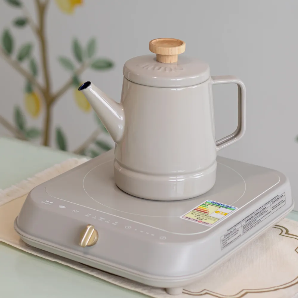 BRUNO x Fujihoro Enamel Kettle 1.6L - Greige voor waterzuivering