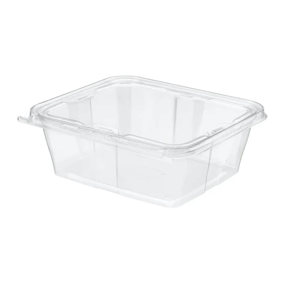 Industrieel Zwaar Belastbaar Inline Plastics Safe-T-Fresh 7x6 Rectangular Tamper Evident & Tamper Resistant Clamshell Tub,...