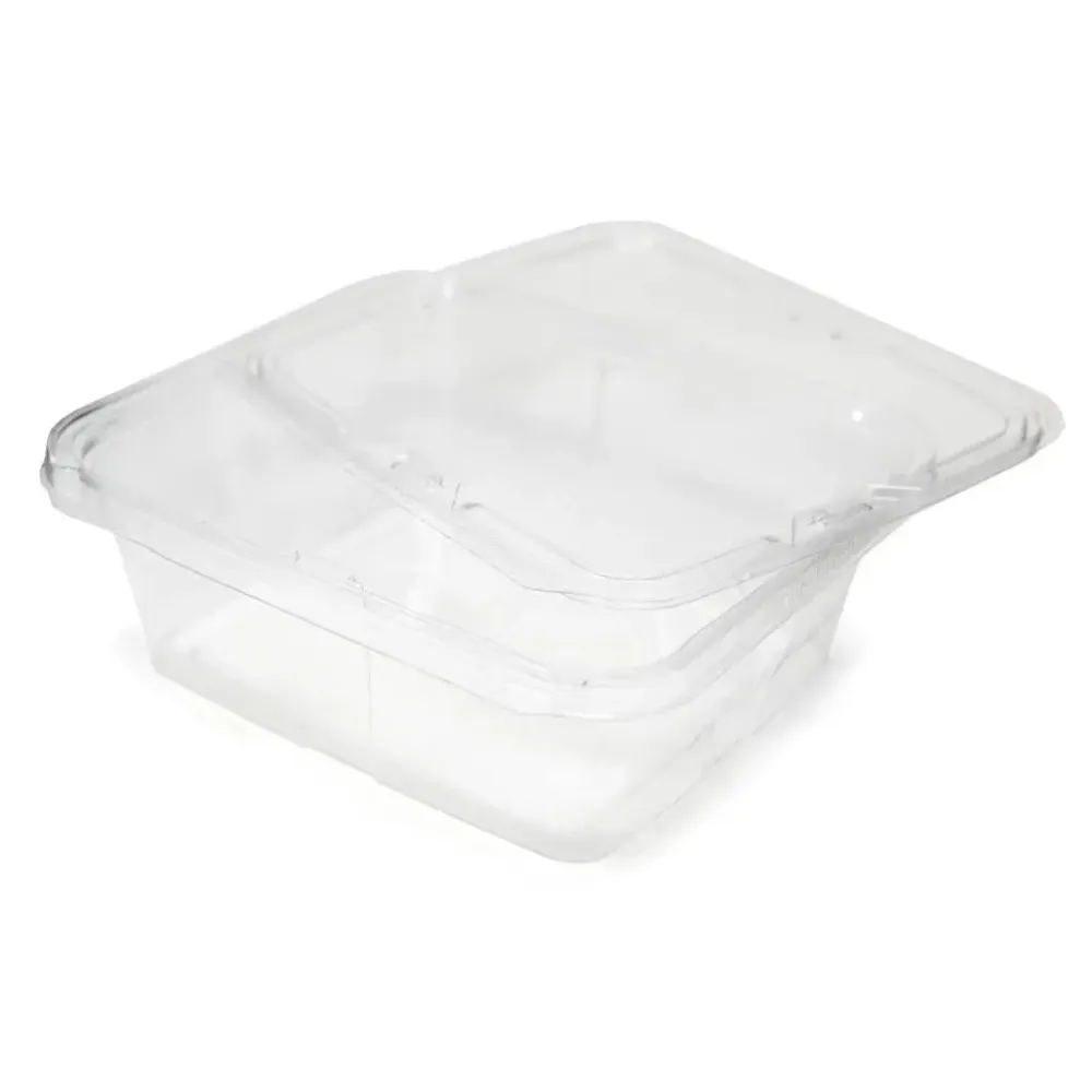 Industrieel Zwaar Belastbaar Inline Plastics Safe-T-Fresh 7x6 Rectangular Tamper Evident & Tamper Resistant Clamshell Tub,...