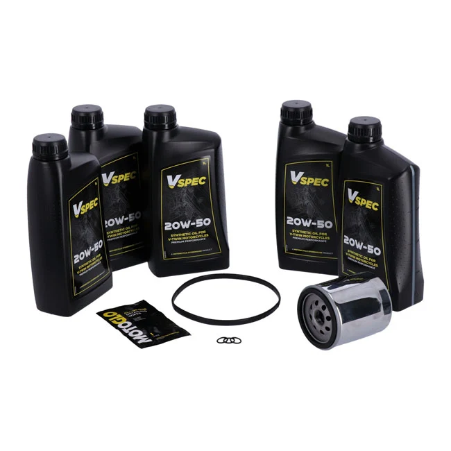 Kit Cambio De Aceite 'Big Oil'. Totalmente Sintético. Filtro Cromado Para Harley Davidson 07-16 FLT/Touring; 09-16 Trike (...