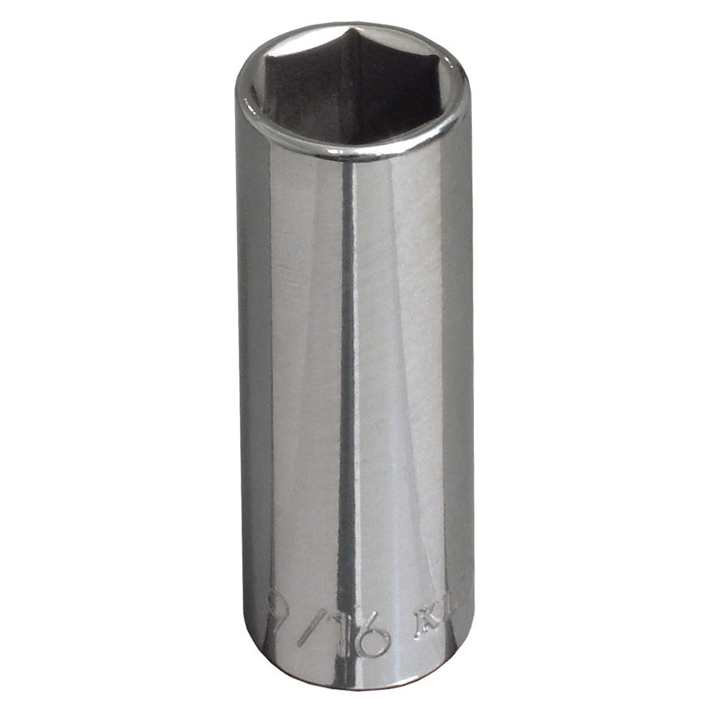 KLEIN TOOLS 7/16-Inch Deep 6-Point Socket, 3/8-Inch Drive