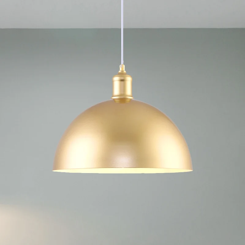 Metallic gouden hanglamp koepelschaduw 1 lamp nostalgisch industriële hanglamp, 12/16 inch breed voor vloeistofstromen