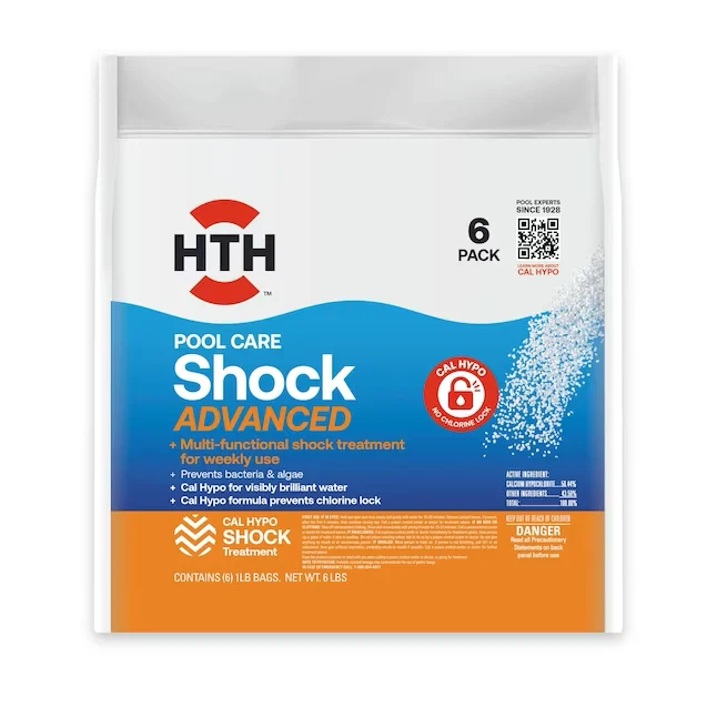 RVS 316L Roestvrijstaal HTH Swimming Pool Vergevorderd Shock - 4--1 Chlorine Shock Salt and Chlorine Pools - 6 Pack, 16 oz...