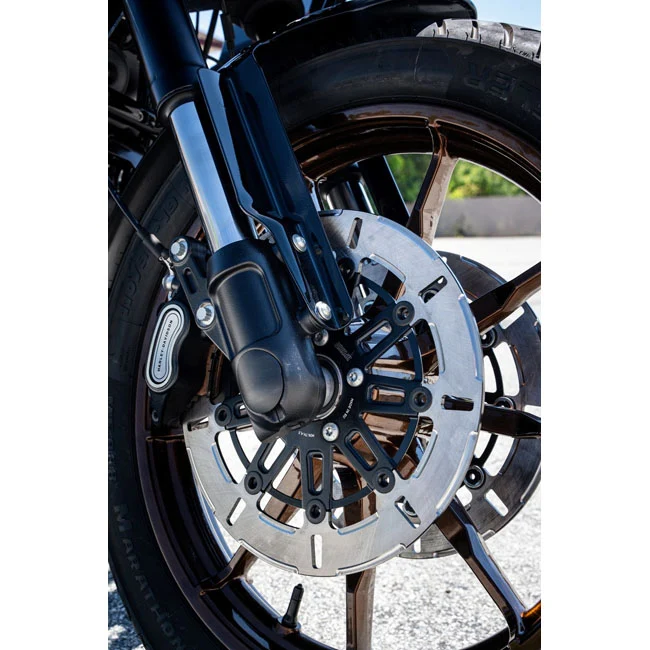 Vibrerend Disco De Freno Delantero 9 Radios Pulido Para Harley Davidson