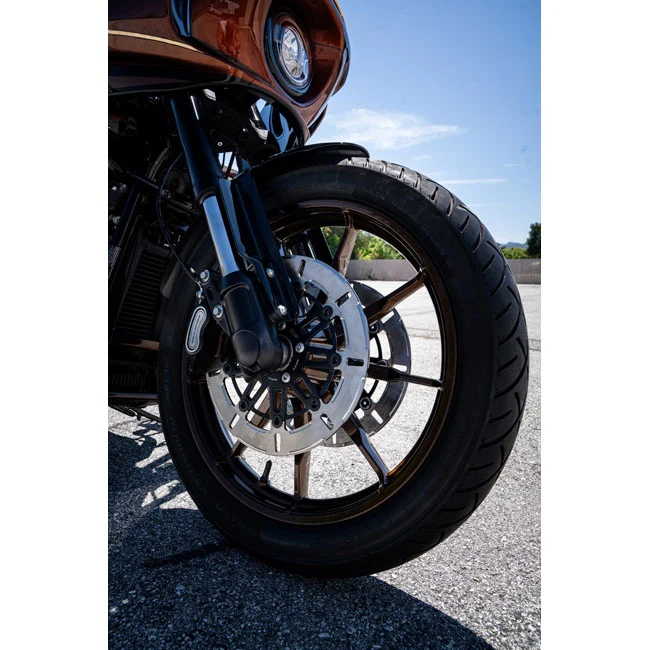 Vibrerend Disco De Freno Delantero 9 Radios Pulido Para Harley Davidson