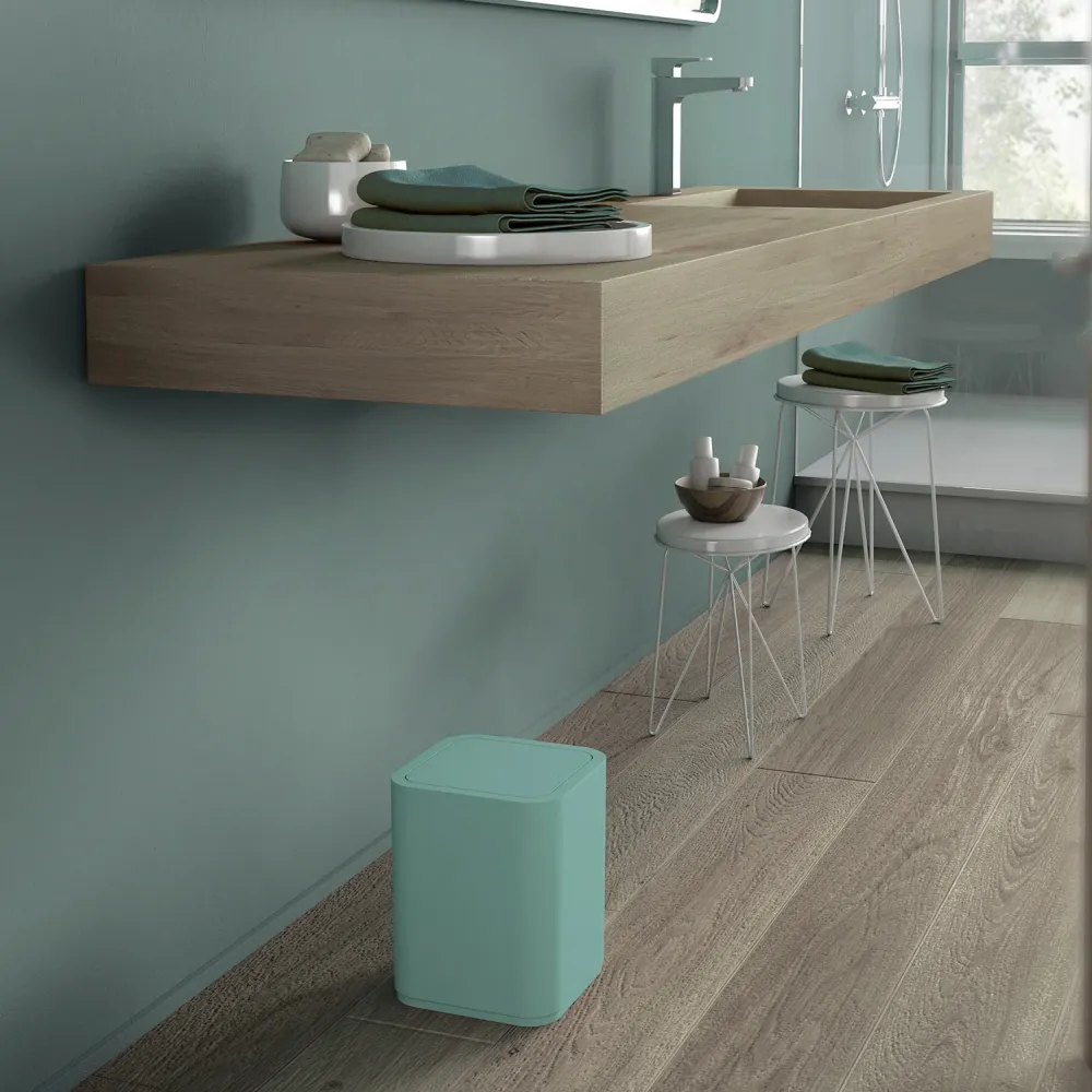 8 lt waste bin placement Gedy Seventy series - Aquamarine met corrosiebestendige coating