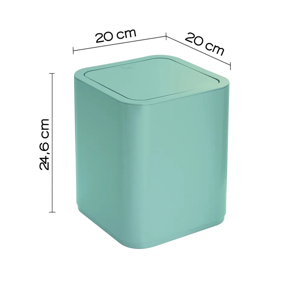 8 lt waste bin placement Gedy Seventy series - Aquamarine met corrosiebestendige coating
