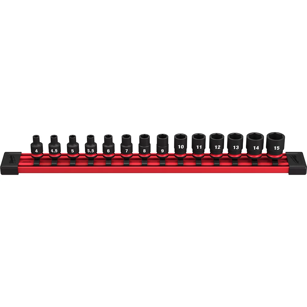 MILWAUKEE 14PC SHOCKWAVE Impact Duty Metric Basis 6 Point Socket Set