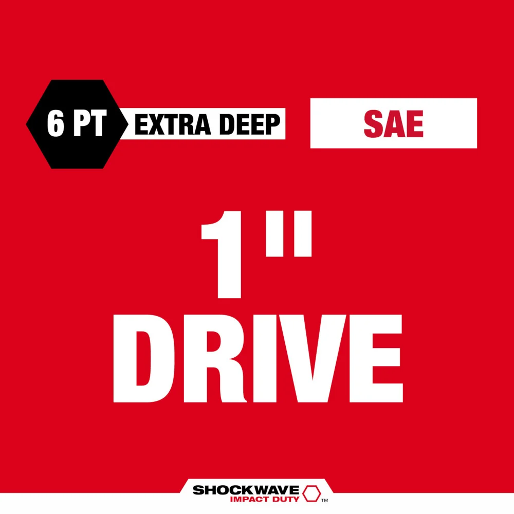 MILWAUKEE SHOCKWAVE IMPACT DUTY 1" Drive 1-1/16" Deep 6 Point Socket