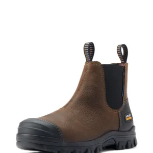 Treadfast Chelsea Men's Waterproof Rvs Toe Work Boots Brown 7
