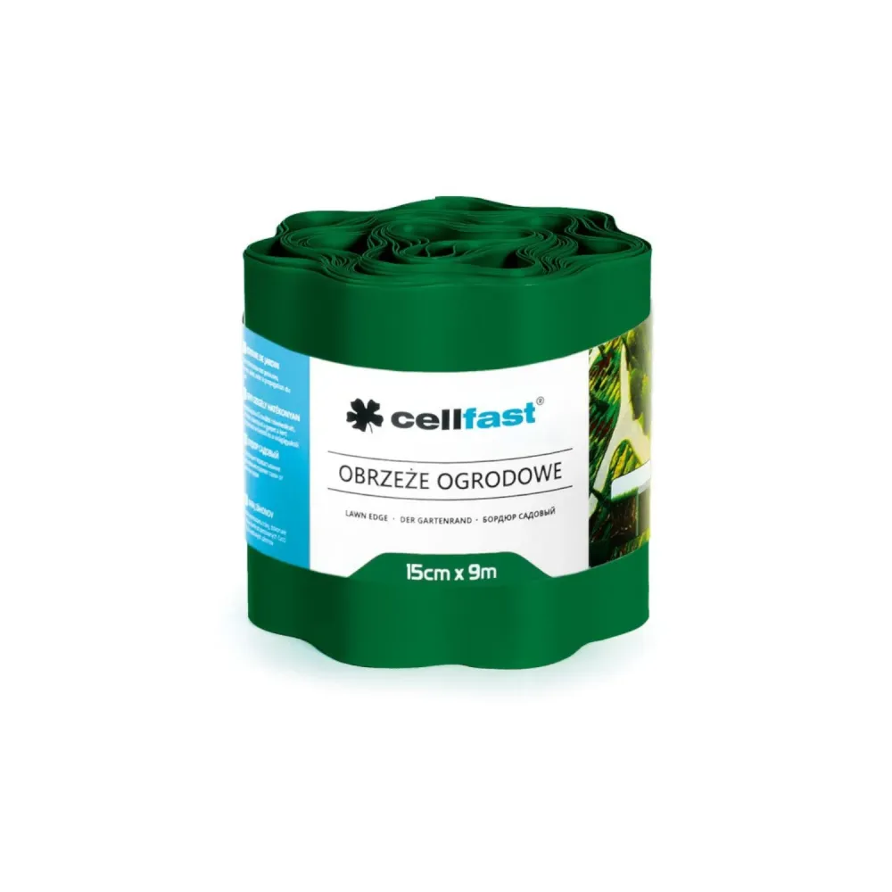 Conische Tuin golvende rand 15cm x 9m Cellfast donkergroen