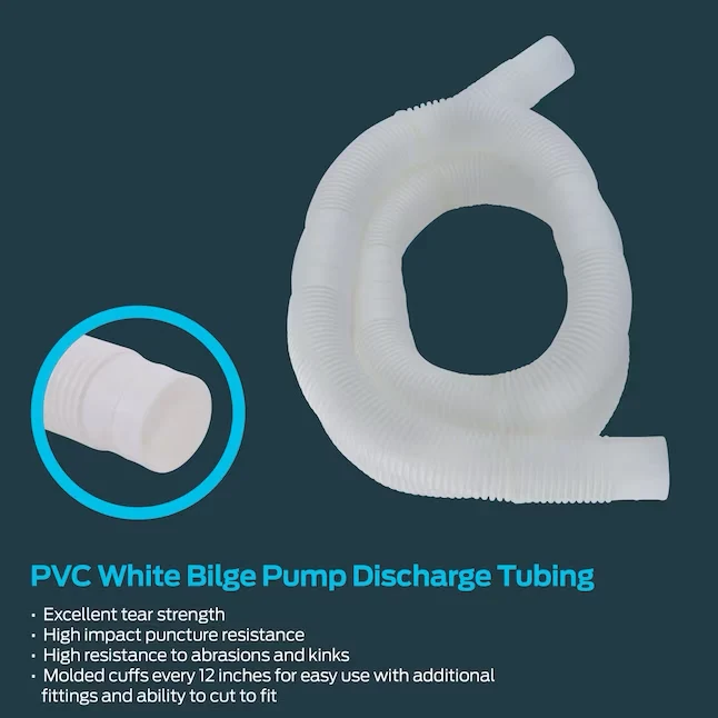 EZ-FLO 1-1/4- ID x 6-ft PVC Sneeuwwit Bilge Pump Discharge Tubing