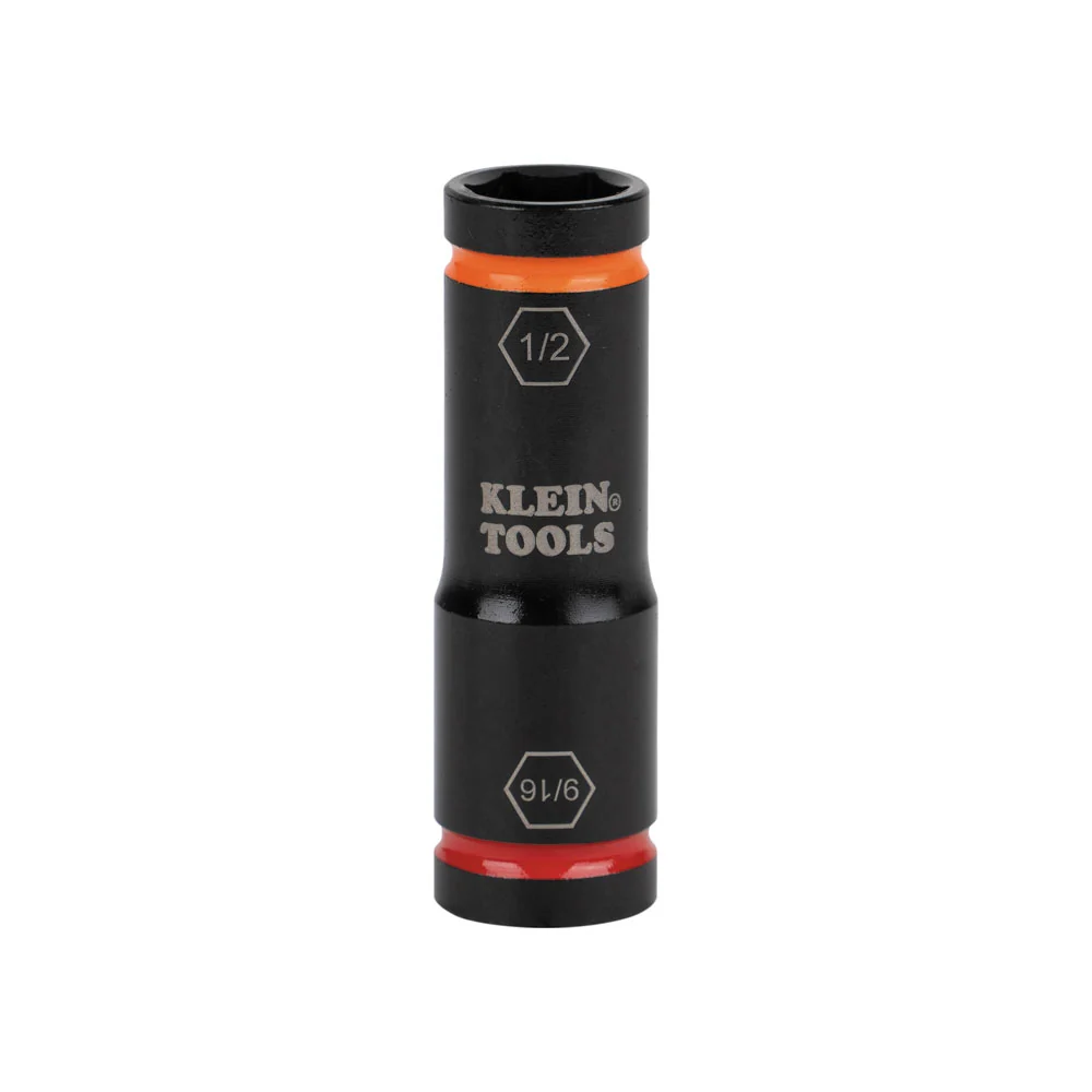 KLEIN TOOLS Flip Impact Socket, 9/16 and 1/2-Inch