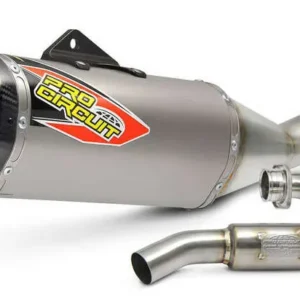 Linea completa escape Pro Circuit T-6 acero inox, KX450: Silencioso de titanio, tapa de carbono voor slurry-afvoer