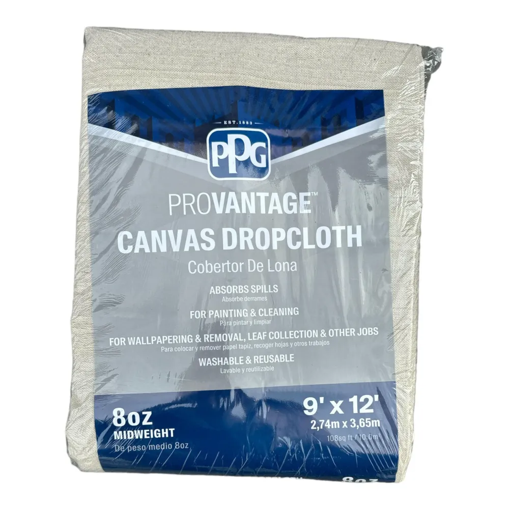 PPG ProVantage Canvasdoek Drop Cloth 9-Ft x 12-Ft (Midweight, 8oz)