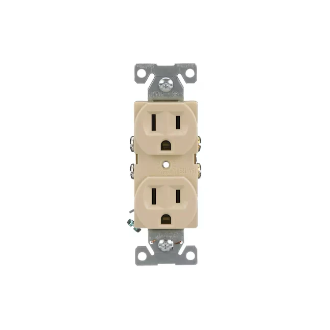 Eaton 15-Amp 125-volt Commercial Duplex Outlet, Ivory tienpak