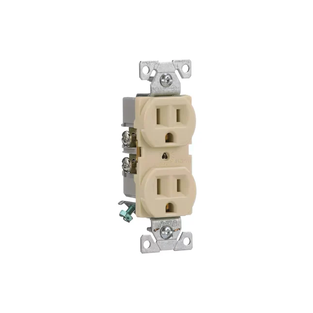 Eaton 15-Amp 125-volt Commercial Duplex Outlet, Ivory tienpak