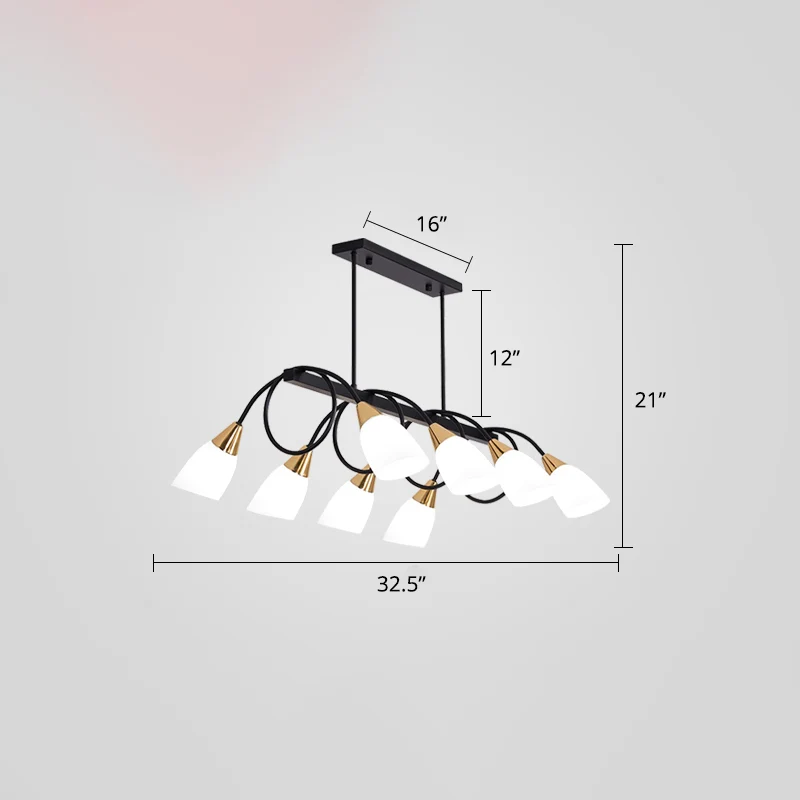 Tulip Shade Island Lamp Hedendaags Melkglas Restaurant Hanglamp