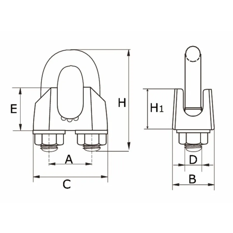 DX staaldraadklem gegalvaniseerd - M5 v/6 mm - SDK D0741 06 voor sanitair en badkamers