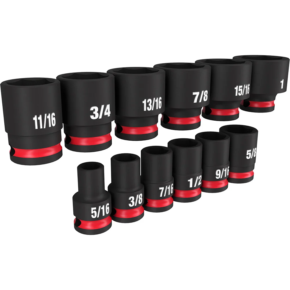 MILWAUKEE B2783 Impact Duty 3/8" Drive SAE Typisch 6 Point Socket Set