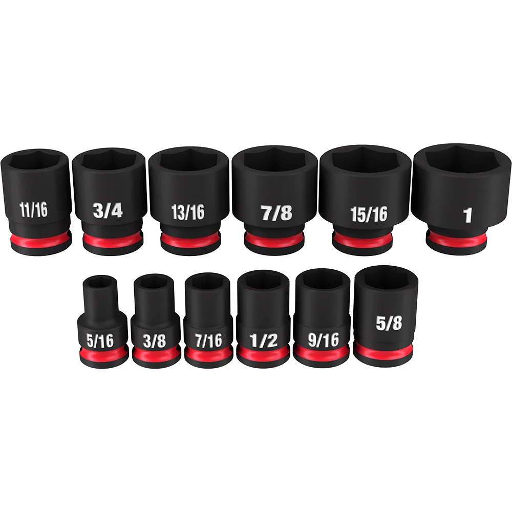 MILWAUKEE B2783 Impact Duty 3/8" Drive SAE Typisch 6 Point Socket Set