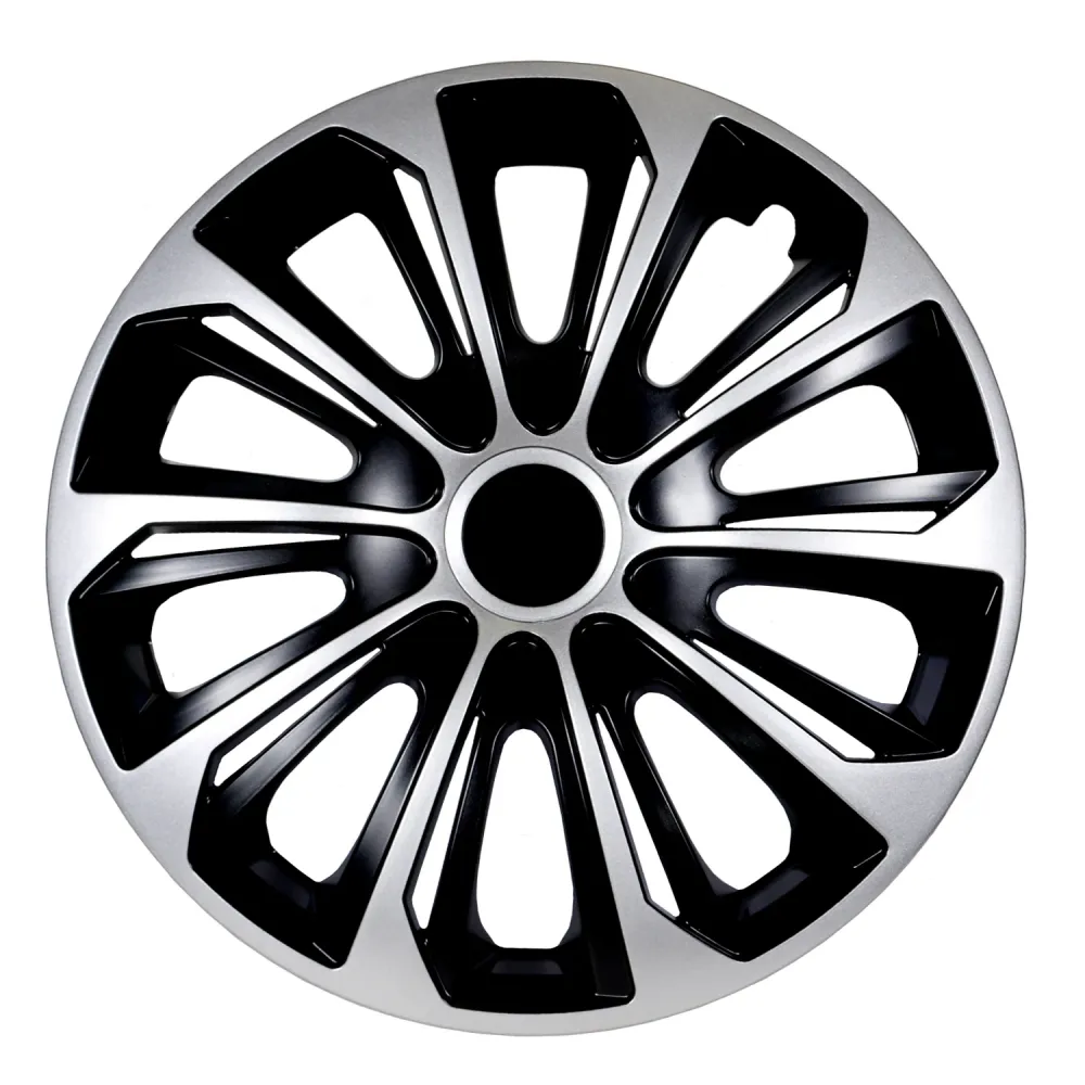 Persdop NRM - Wieldoppen 14 "STERK - zwart / zilver - Set van 4 stuks