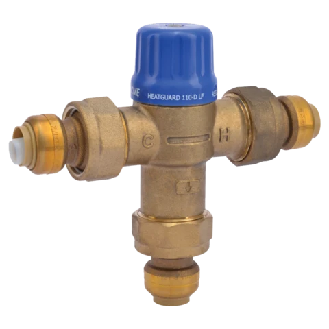 SharkBite 1/2" Heatguard Thermostatic Mixing Valve w/ Integral Connectors (Lead Free) Corrosiebestendige Uitvoering