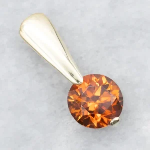 Sleek Modernist Oranje Zircon Drop Pendant SAE J514 Conform