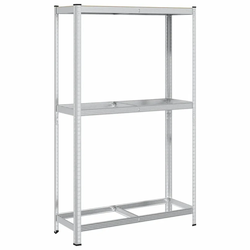 Bandenrek 2-laags 110x40x180 cm staal&bewerkt hout zilverkleur