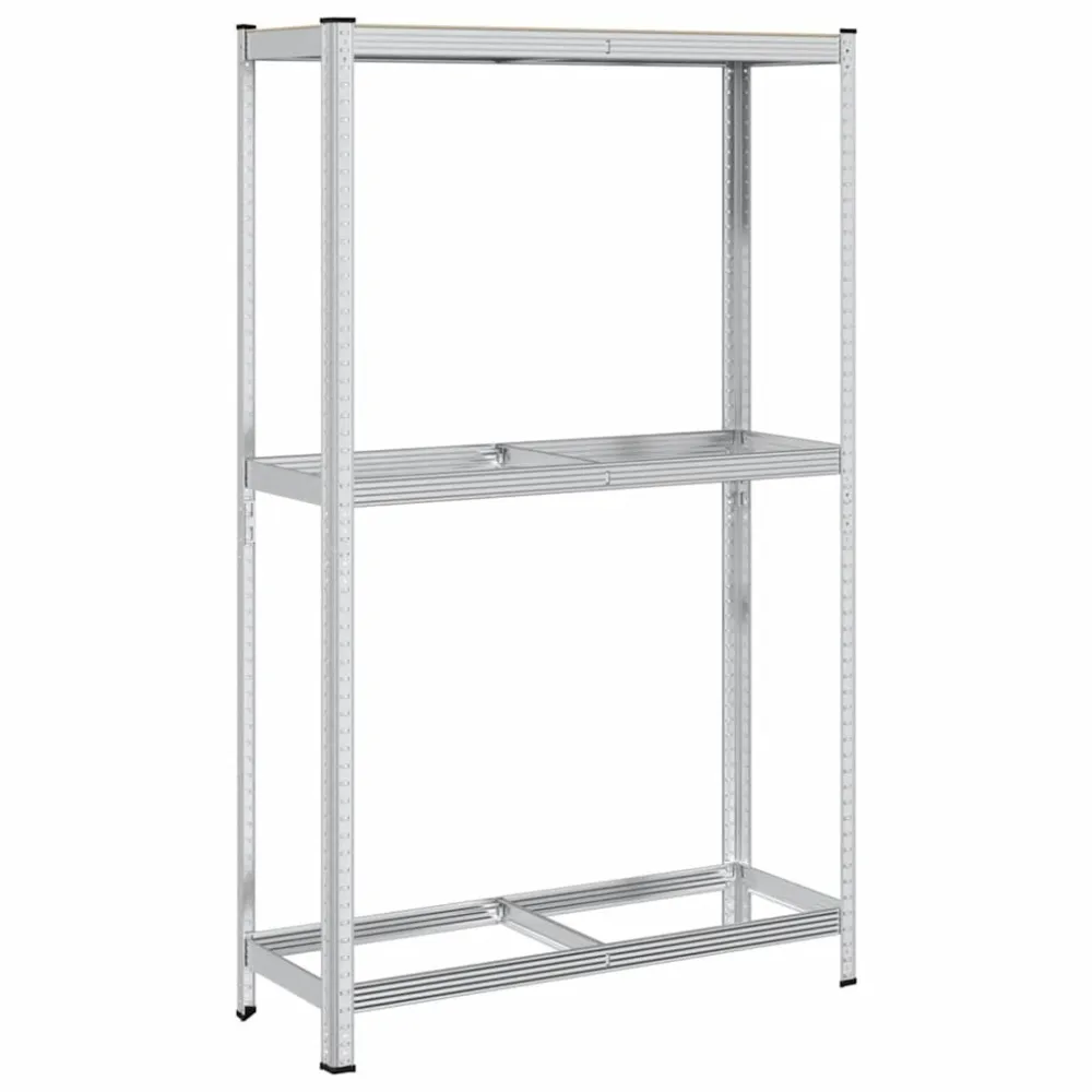 Bandenrek 2-laags 110x40x180 cm staal&bewerkt hout zilverkleur