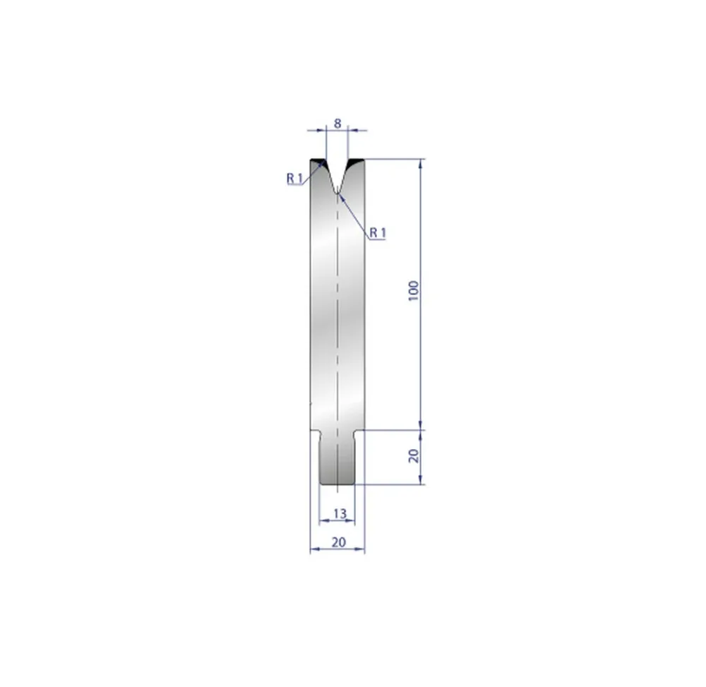 Part No. 3207 @ 550mm 30 Degree Één V Die (Segmented)