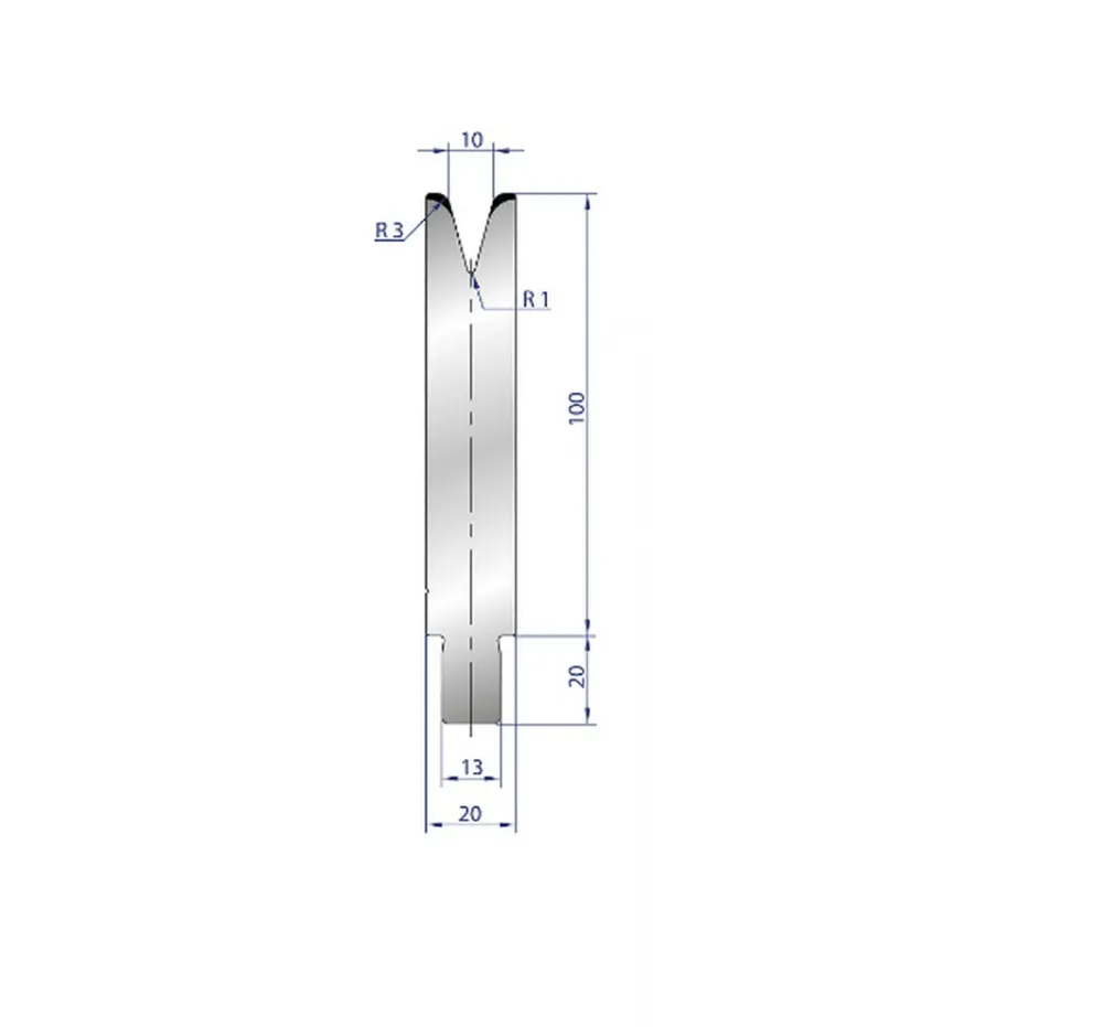 Part No. 3238 @ 550mm 30 Degree Solo V Die (Segmented)