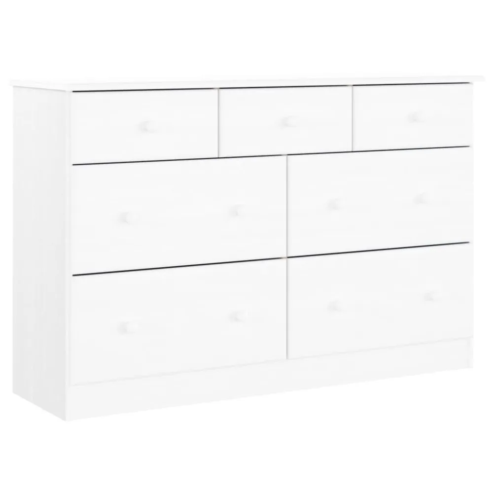 Ladekast ALTA 112x35x73 cm massief grenenhout wit