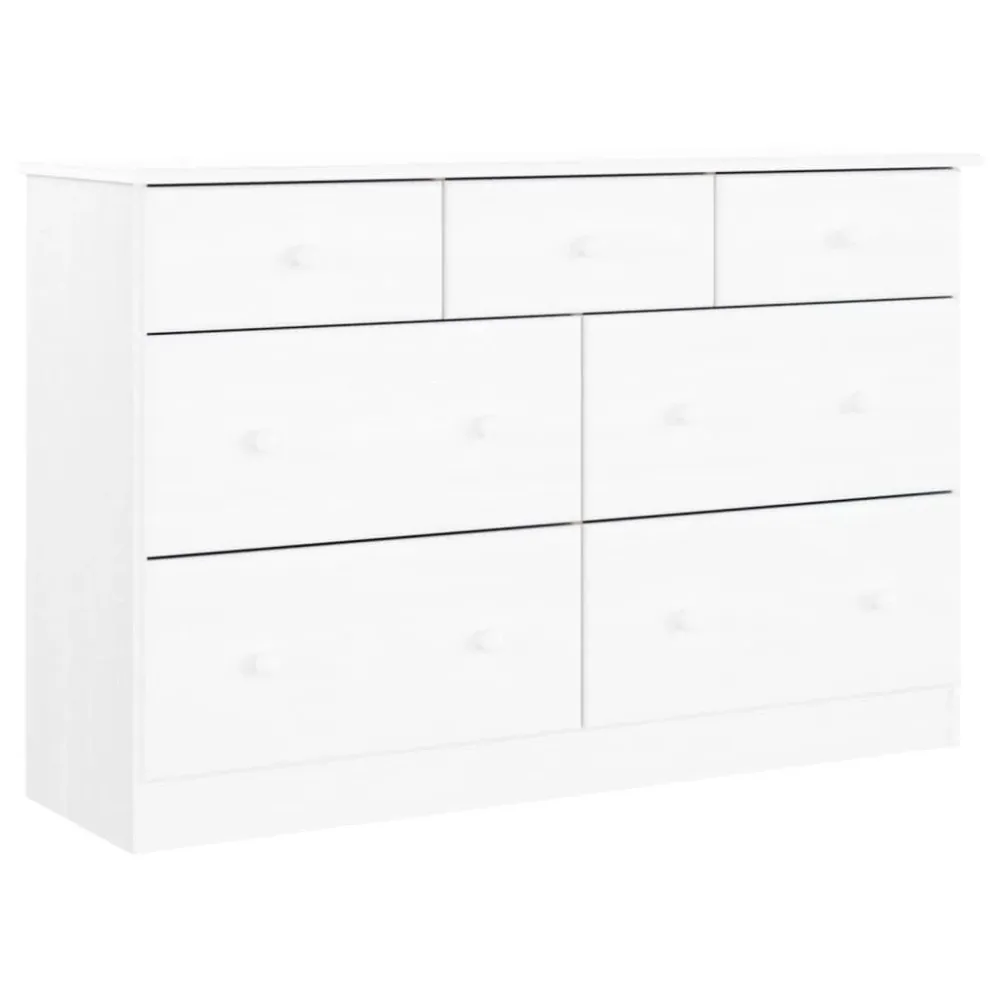 Ladekast ALTA 112x35x73 cm massief grenenhout wit