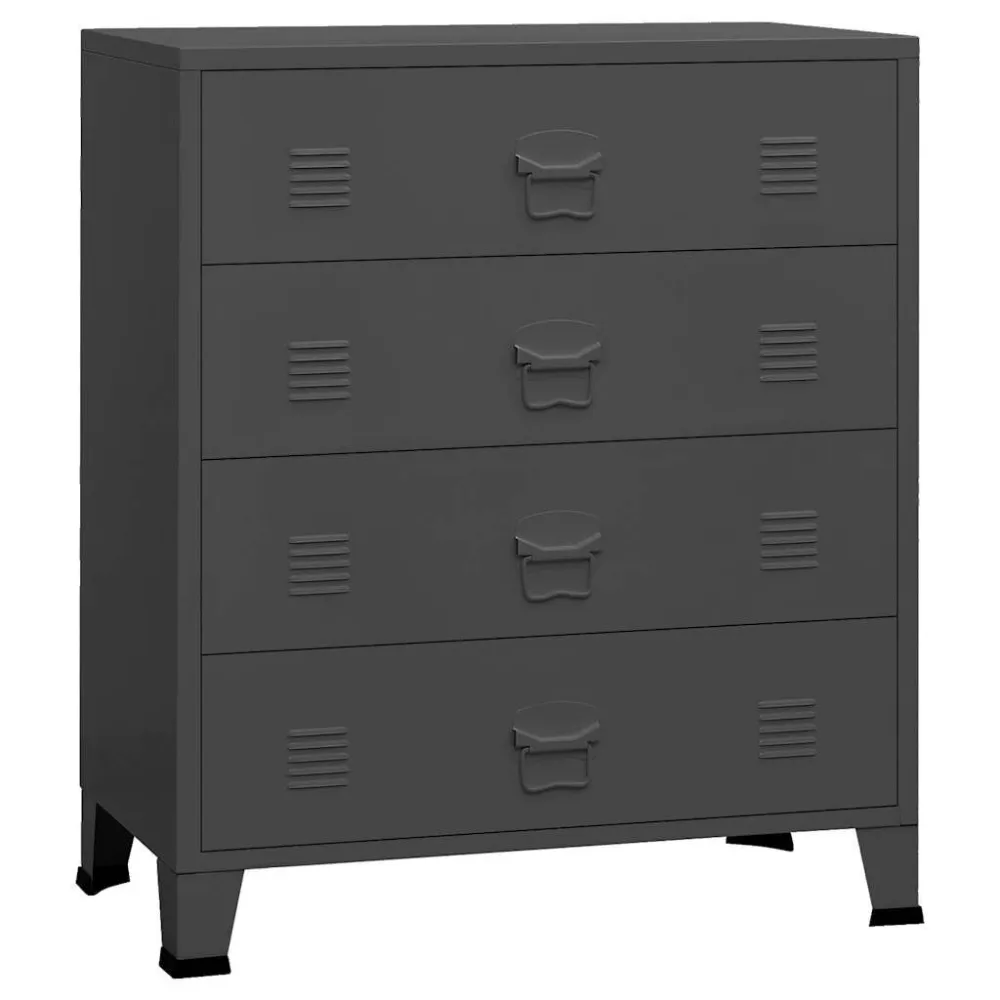 Ladekast industrieel 78x40x93 cm metaal antracietkleurig voor Vaten tot 300kg