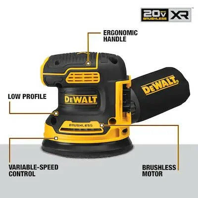 DeWalt XR 20-Volt Brushless Mobiel Variable Speed Random Orbital Sander Dust Management (Battery Included)