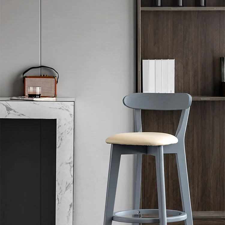 Grijs Wood Bar Stools Industrial Style Armless Stool Low Back Gietijzer Black