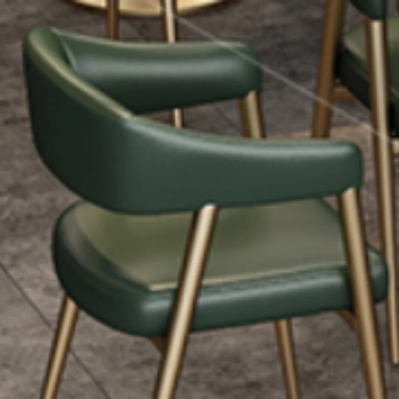 Industrial Faux Leather Chairs Upholstered Arm Chairs Van metaal Base Khaki