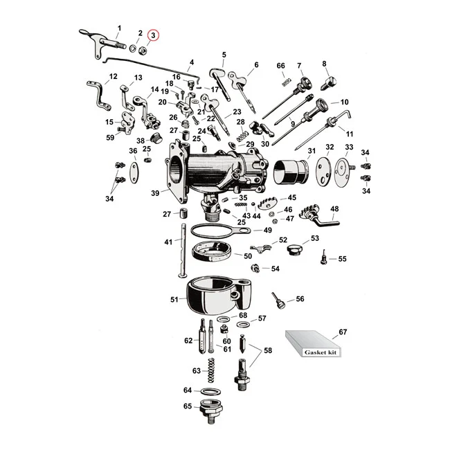 U-Nut, Intake Lever Stud Nut Harley-Davidson - M12 Draad