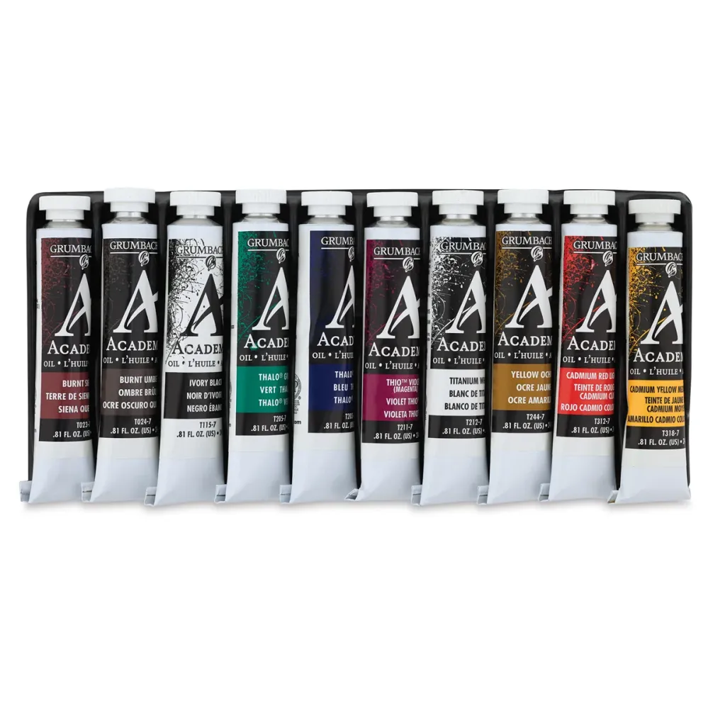 Academy Oil 10 Color Set, 24ml