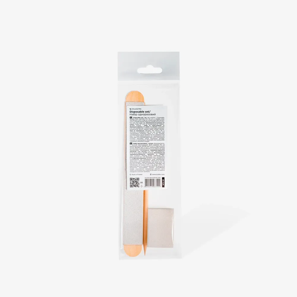 Disposable Trial Set EXPERT 30 (Wooden papmAm Mix 100/180 grit, buff 180/240 grit, amber stick 110 mm)
