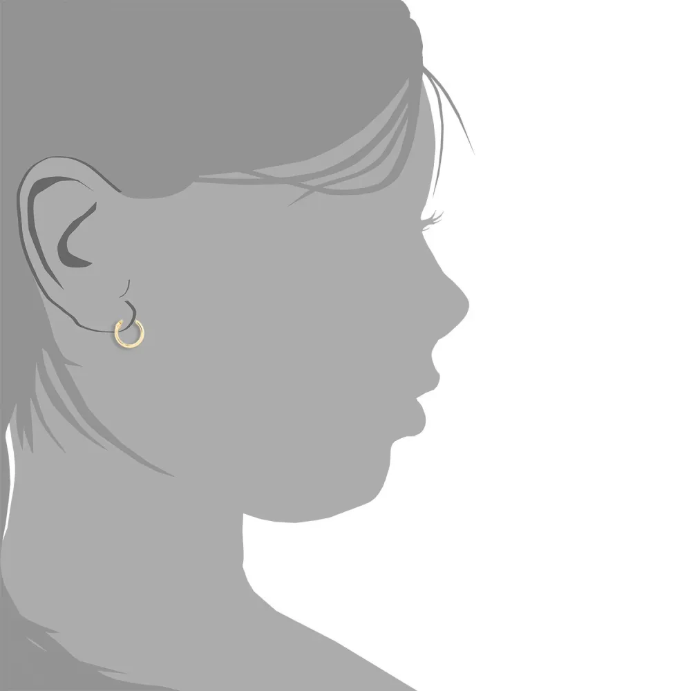 18ct Yellow Gold Hoops Earrings shine 14x1.2 mm