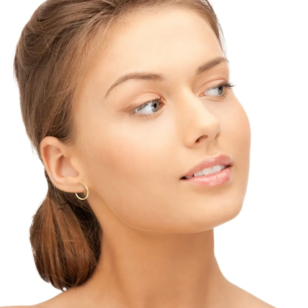 18ct Yellow Goud Square Hoops Earrings shine 22x1.5 mm