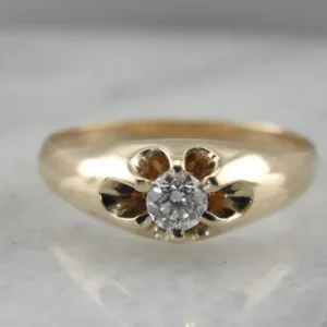 Antique Diamond Engagement Ring Belcher Setting